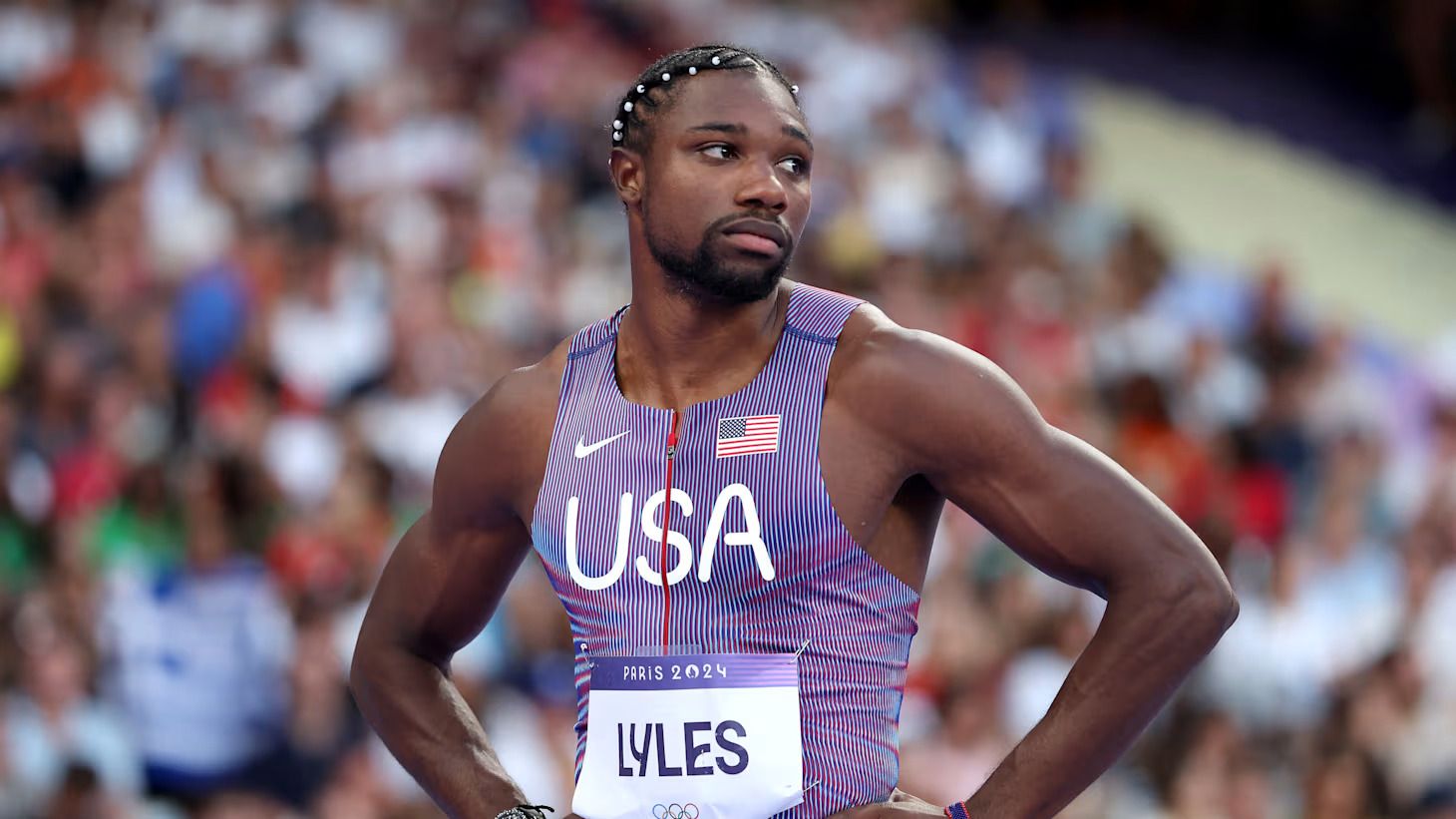 Noah Lyles на олимпийских играх в Париже 2024